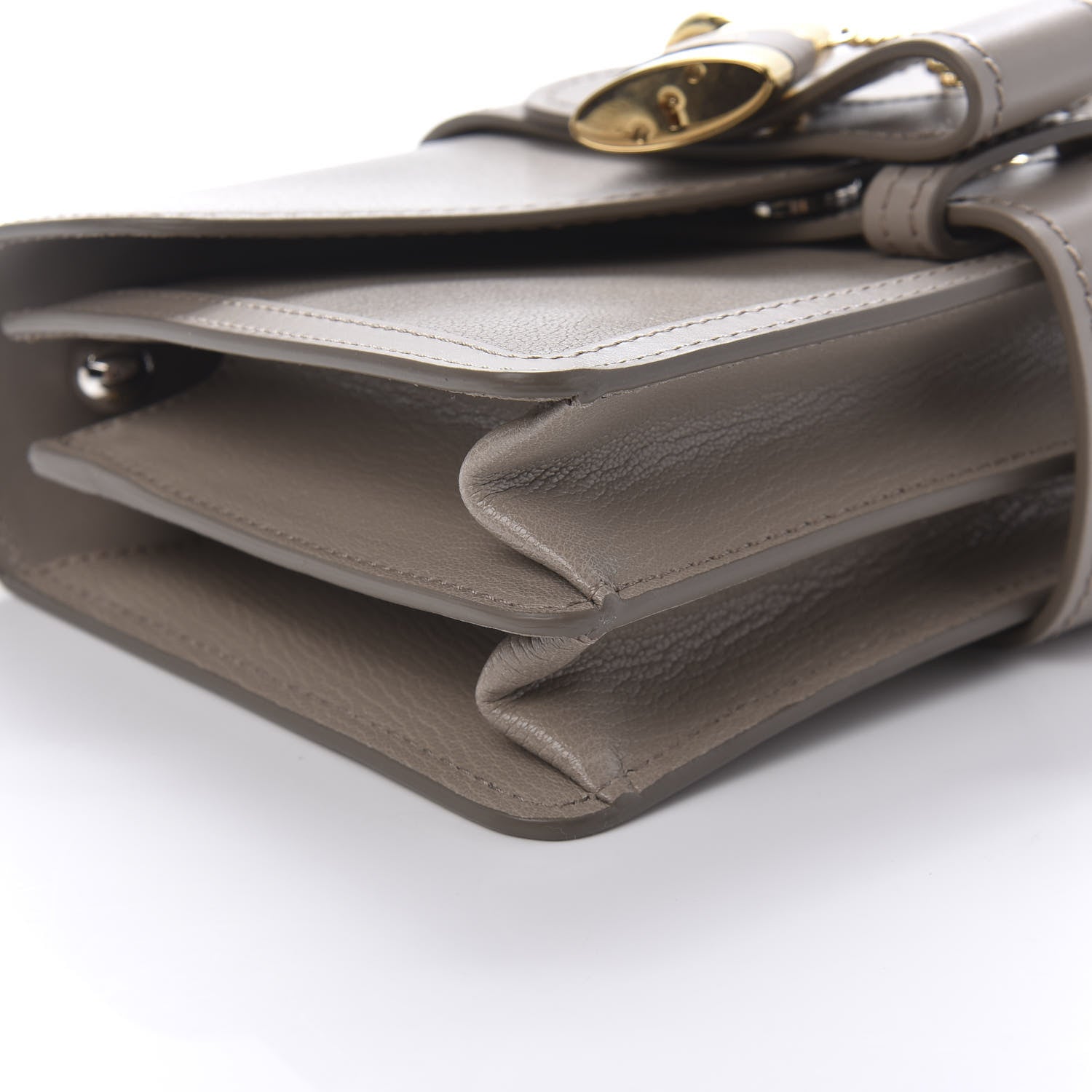 Chloe Shiny Goatskin Calfskin Aby Chain Shoulder Bag Motty Grey 6 of 9