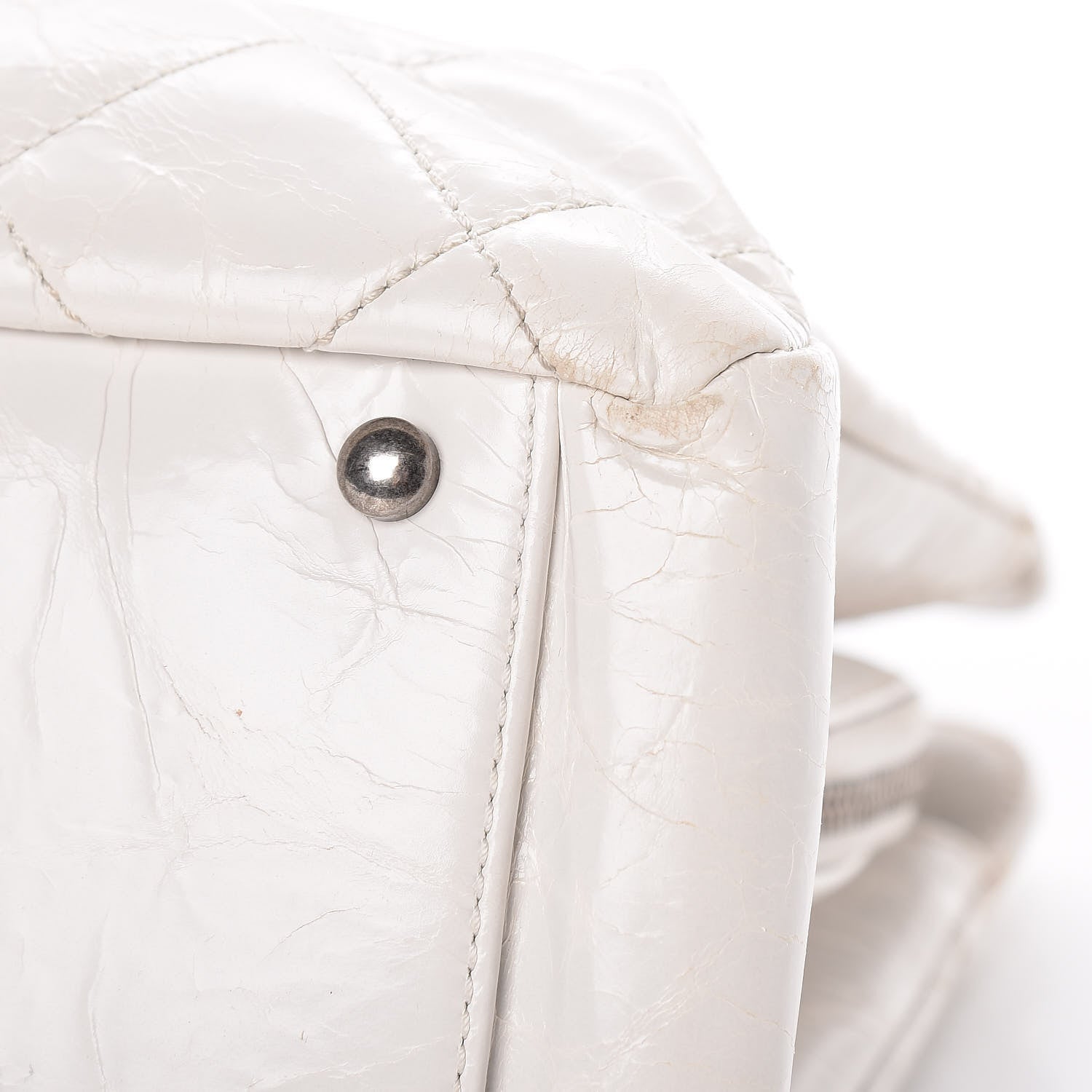 Chanel Glazed Crackled Calfskin Small Reissue Tote White 19 of 20