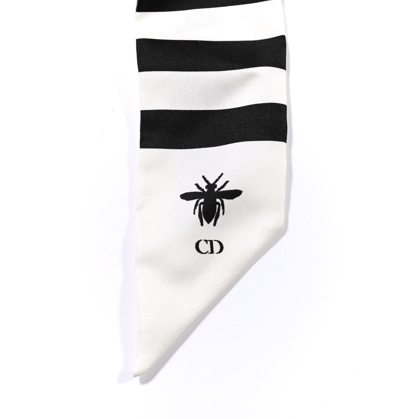Silk Striped Mitzah Scarf White Black