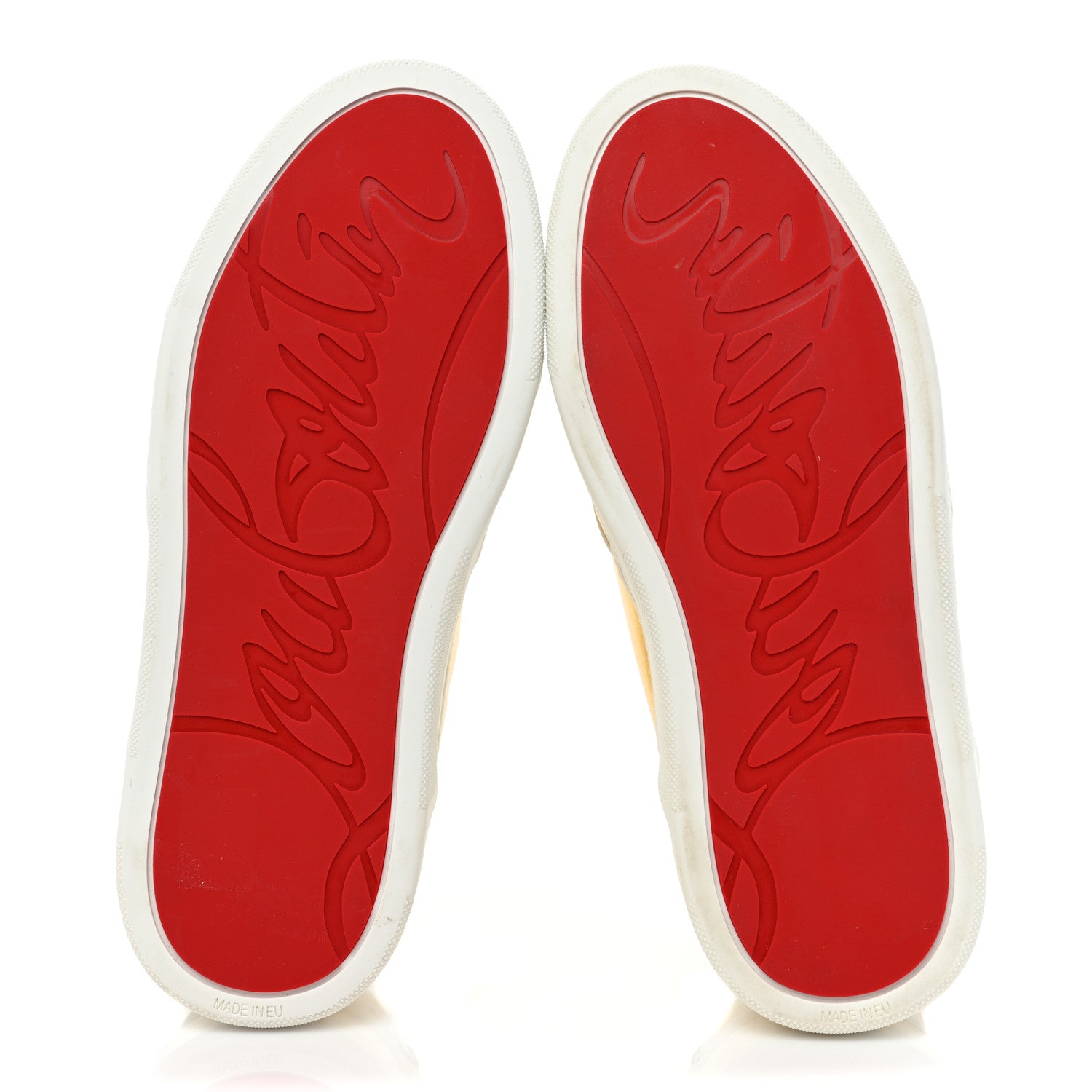 Christian Louboutin Metallic Calfskin Womens Aurelien Flat Sneakers 38 Gold White 6 of 14