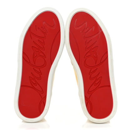 Christian Louboutin Metallic Calfskin Womens Aurelien Flat Sneakers 38 Gold White 6 of 14