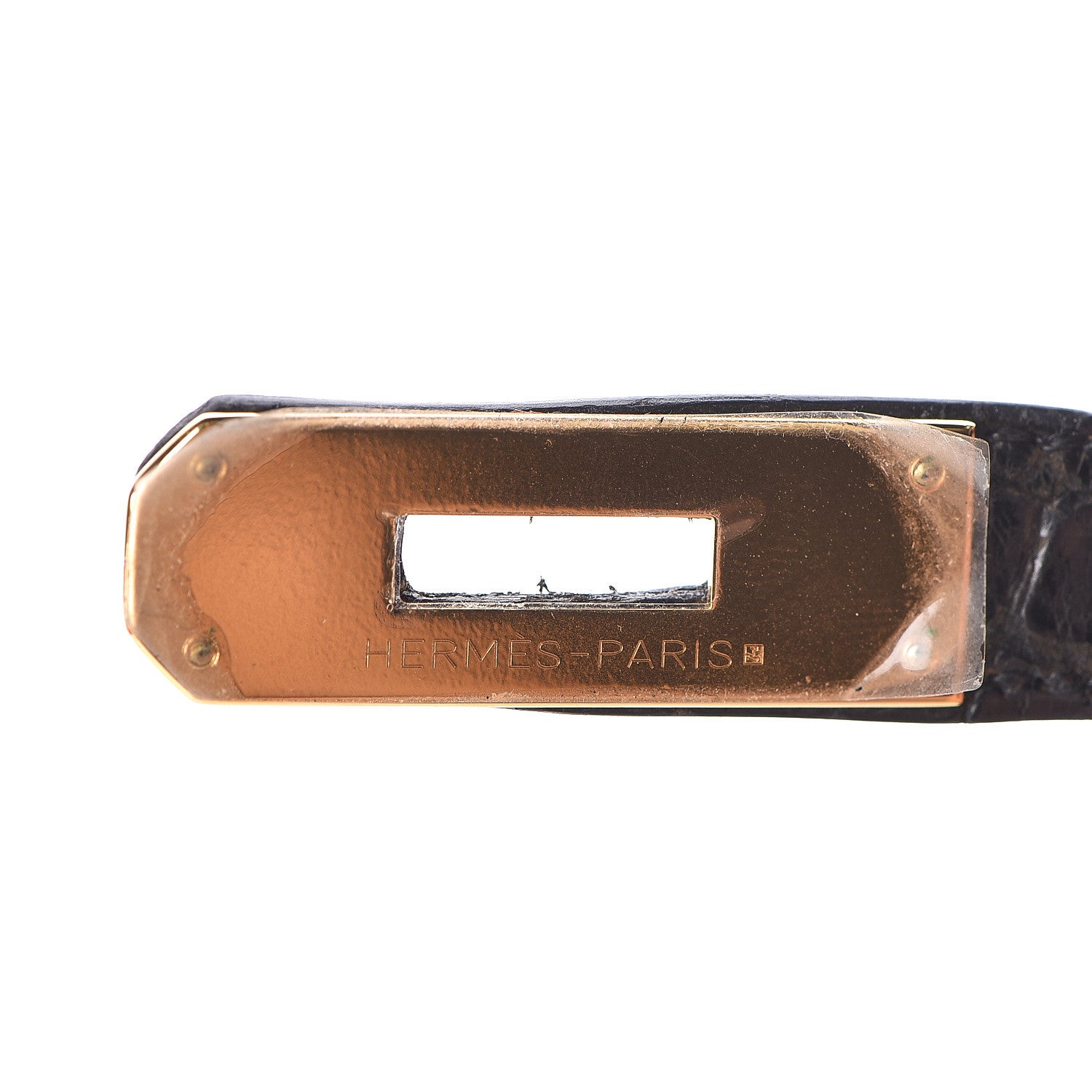 Hermes Shiny Porosus Crocodile Kelly Sellier 32 Black 7 of 28