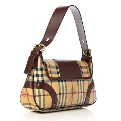 Burberry Haymarket Check Buckle Satchel Brown 2 of 12