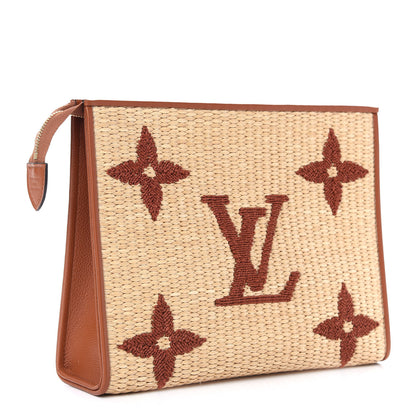 Louis Vuitton Raffia Monogram Giant Toiletry Pouch 26 Tan 3 of 8
