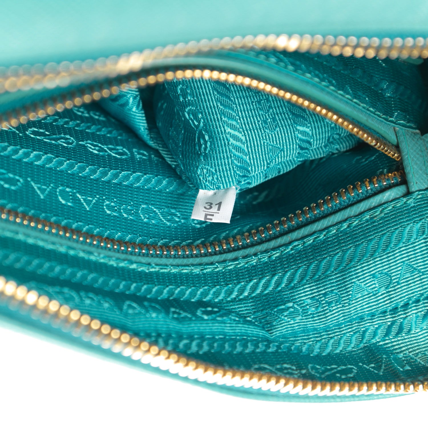 Prada Saffiano Double Zip Camera Bag Turchese 9 of 17