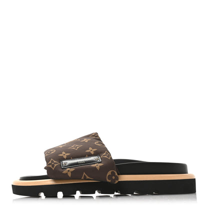 Louis Vuitton Nylon Monogram Pool Pillow Comfort Mule 38 Cacao Brown 1 of 8