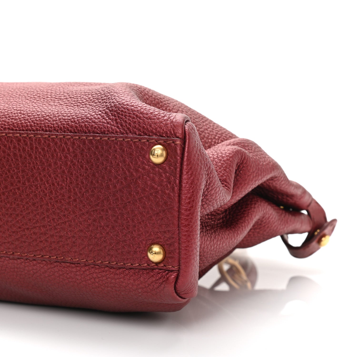 Fendi Cuoio Romano Selleria Medium Peekaboo Iconic Satchel Red 10 of 10