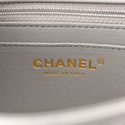 Chanel Lambskin Quilted Mini Rectangular Flap Grey 7 of 11