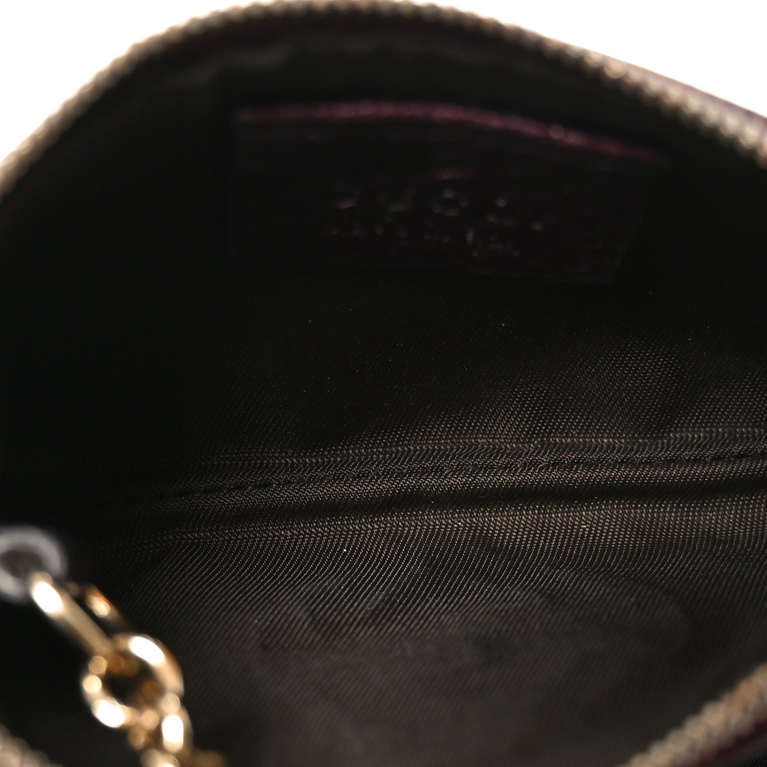 Gucci Metallic Pebbled Calfskin Soho Key Case Burgundy 5 of 8