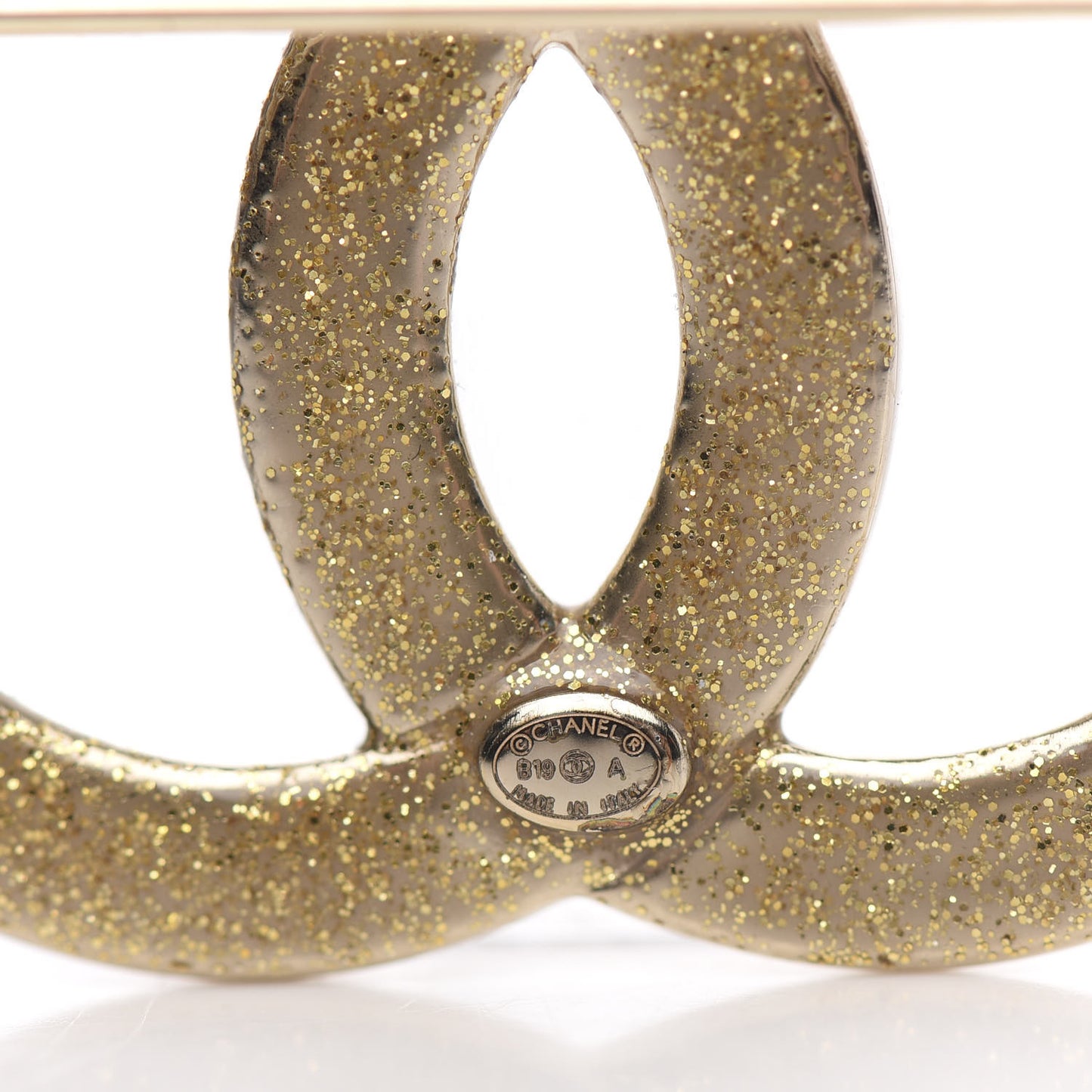 Crystal CC Brooch Light Gold