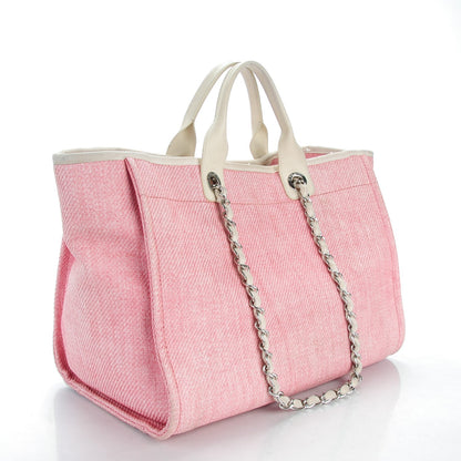 Chanel Canvas Large Deauville Tote Pink 3 of 8