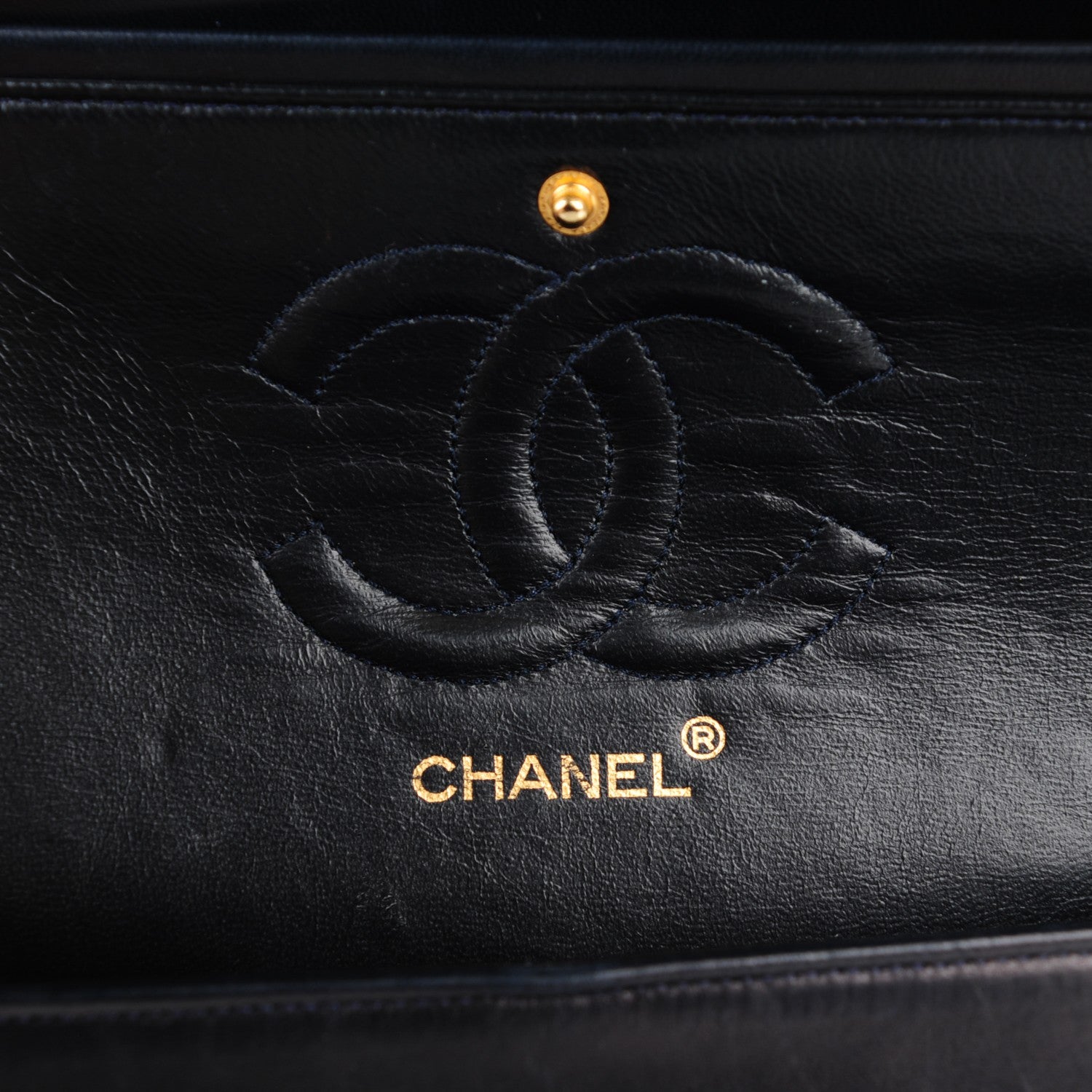 Chanel Lambskin Quilted Medium Double Flap Navy 7 of 10