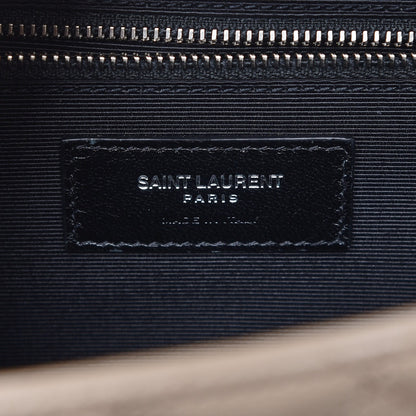 Saint Laurent Grain De Poudre Large Triquilt Monogram Satchel Dark Beige 6 of 7