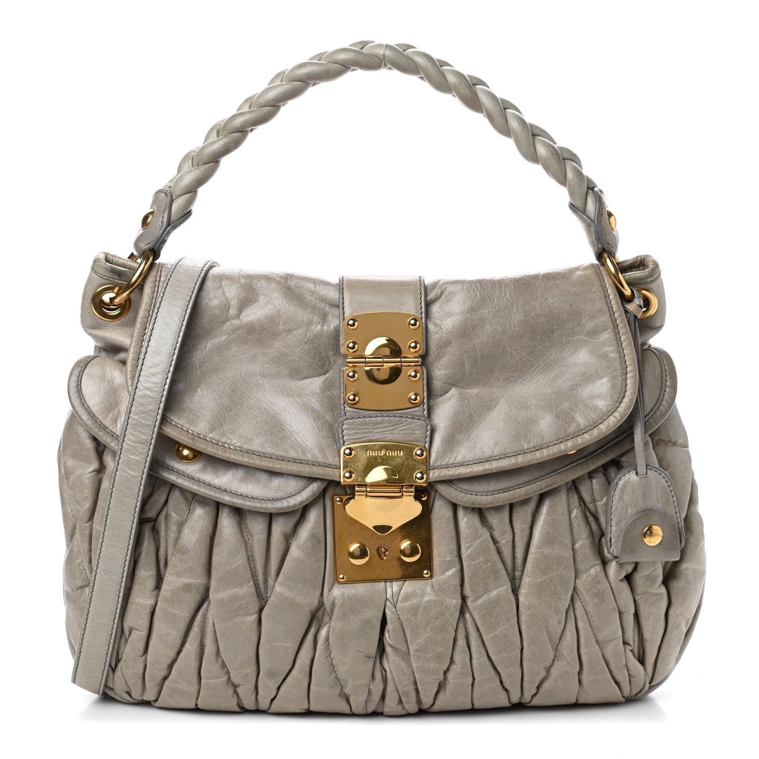 Miu Miu Nappa Matelasse Coffer Hobo Fumo 1 of 9