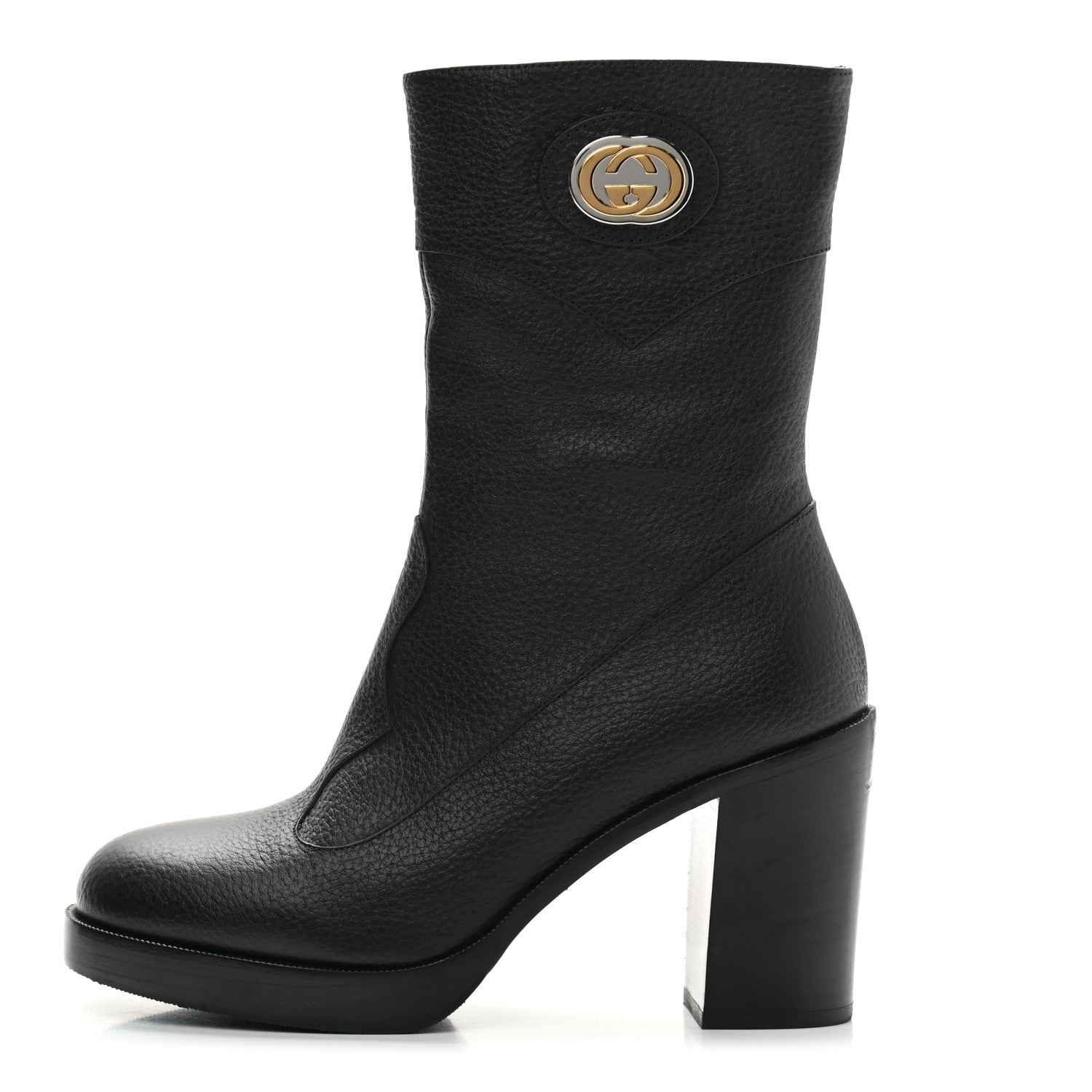 Gucci Austin Calfskin Interlocking G Ankle Boots 36 Black 1 of 7