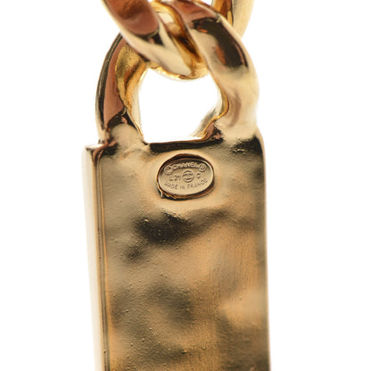 Chanel Crystal Tag Drop Earrings Gold 4 of 6