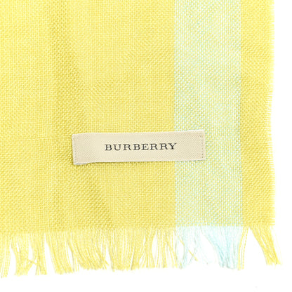 Burberry Silk Cashmere Half Mega Check Scarf Green Cream 3 of 4