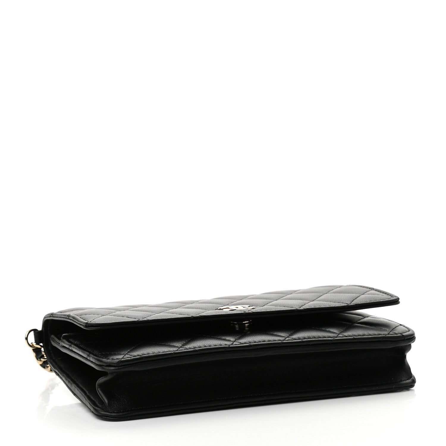 Chanel Lambskin Quilted Pearl Wallet On Chain WOC Black 4 of 11
