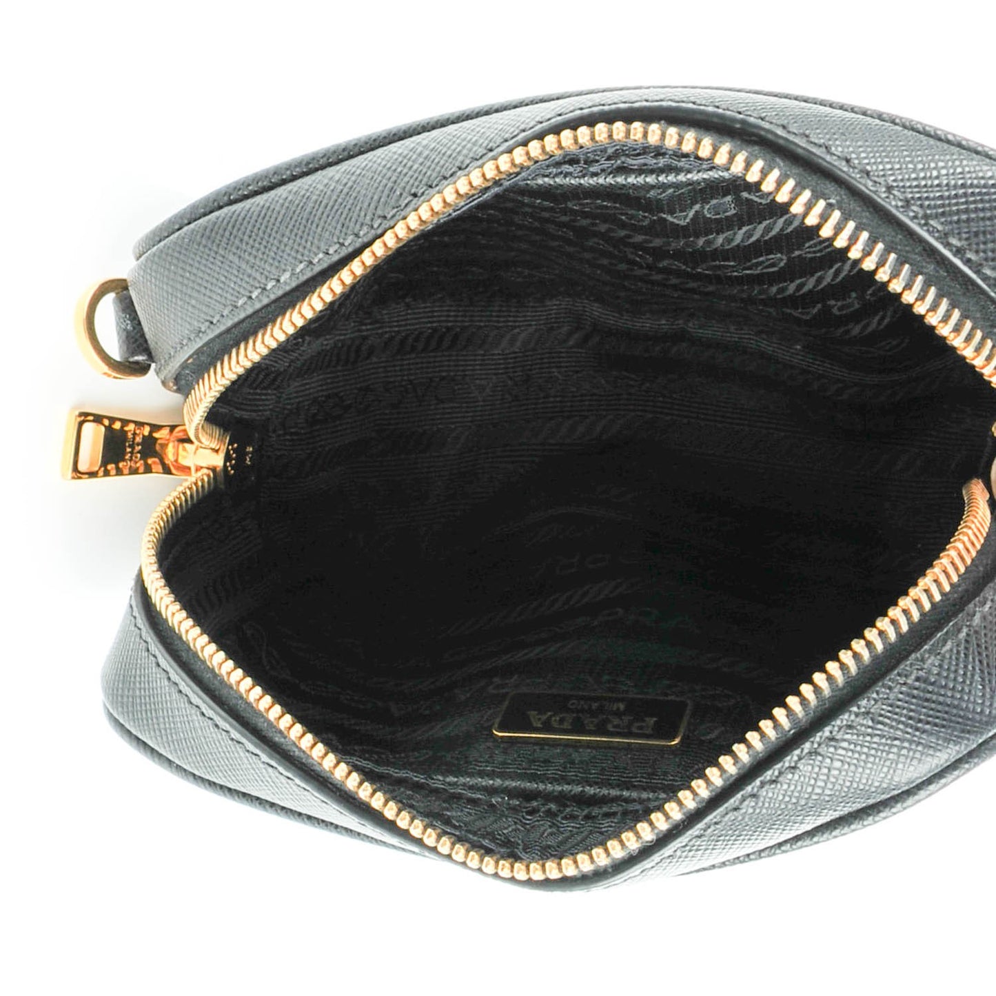 Saffiano Mini Camera Crossbody Bag Nero Black