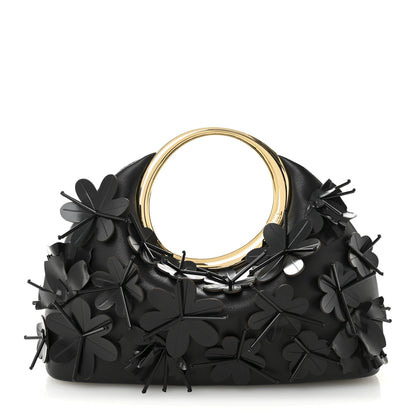 Jacquemus Lambskin Le Petit Calino Brode Ring Top Handle Bag Black 1 of 10