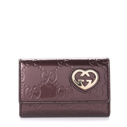 Gucci Shine Guccissima Lovely Heart 6 Key Holder Case Scarlatto 1 of 6
