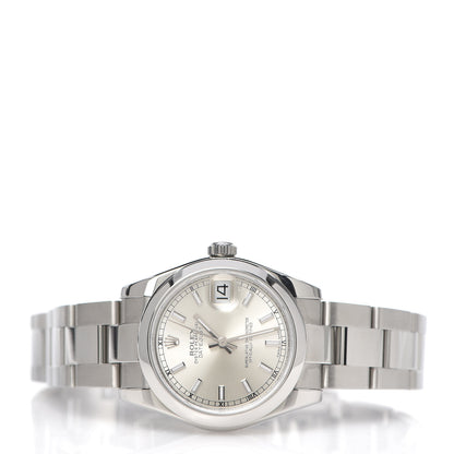 Rolex Stainless Steel 31mm Oyster Perpetual Datejust Watch Silver 178240 3 of 9