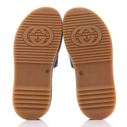 Gucci New Denim GG Monogram Angelina Platform 55mm Slide Sandals 36.5 Blue Tea 5 of 9
