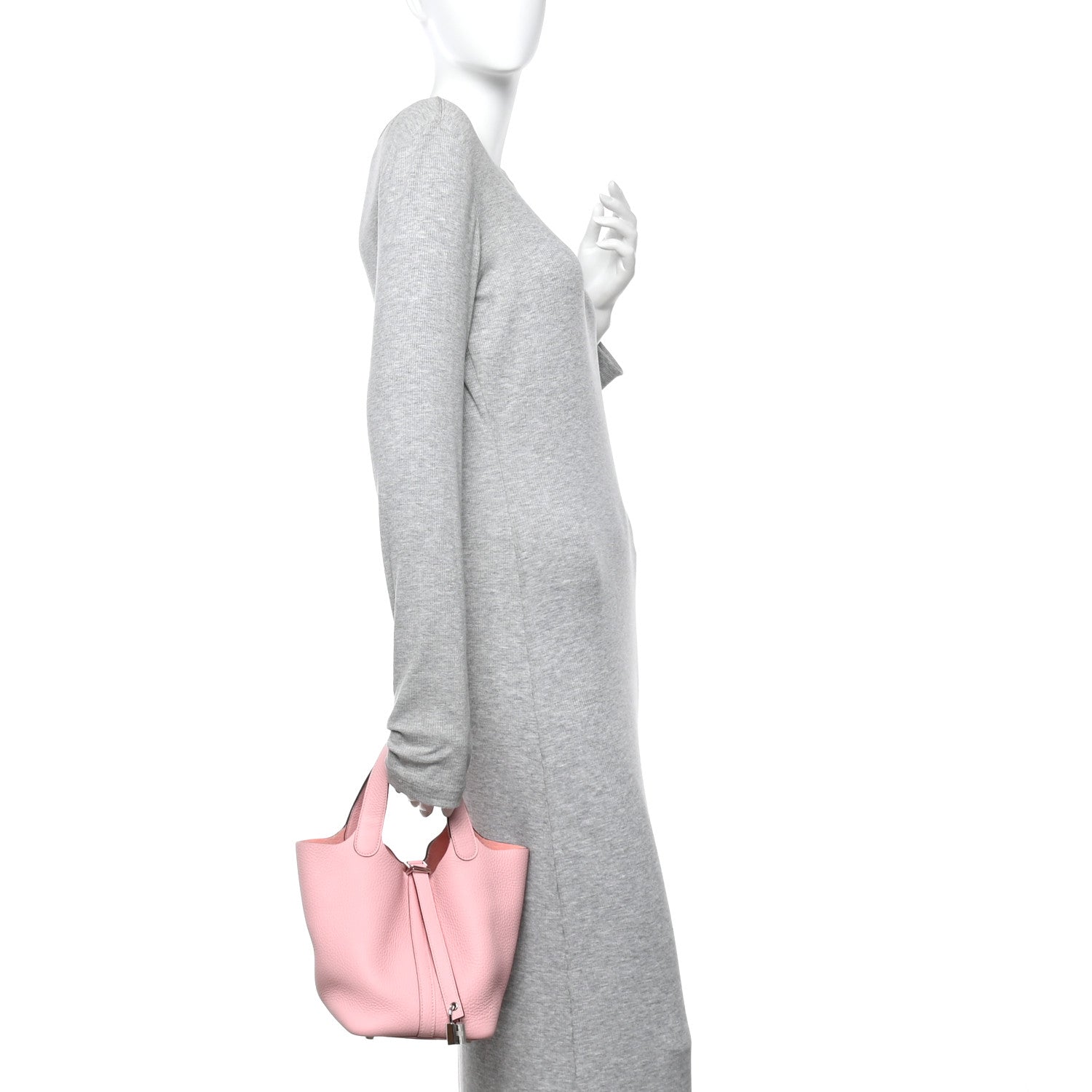 Hermes Taurillon Clemence Picotin Lock 18 PM Rose Sakura 2 of 12