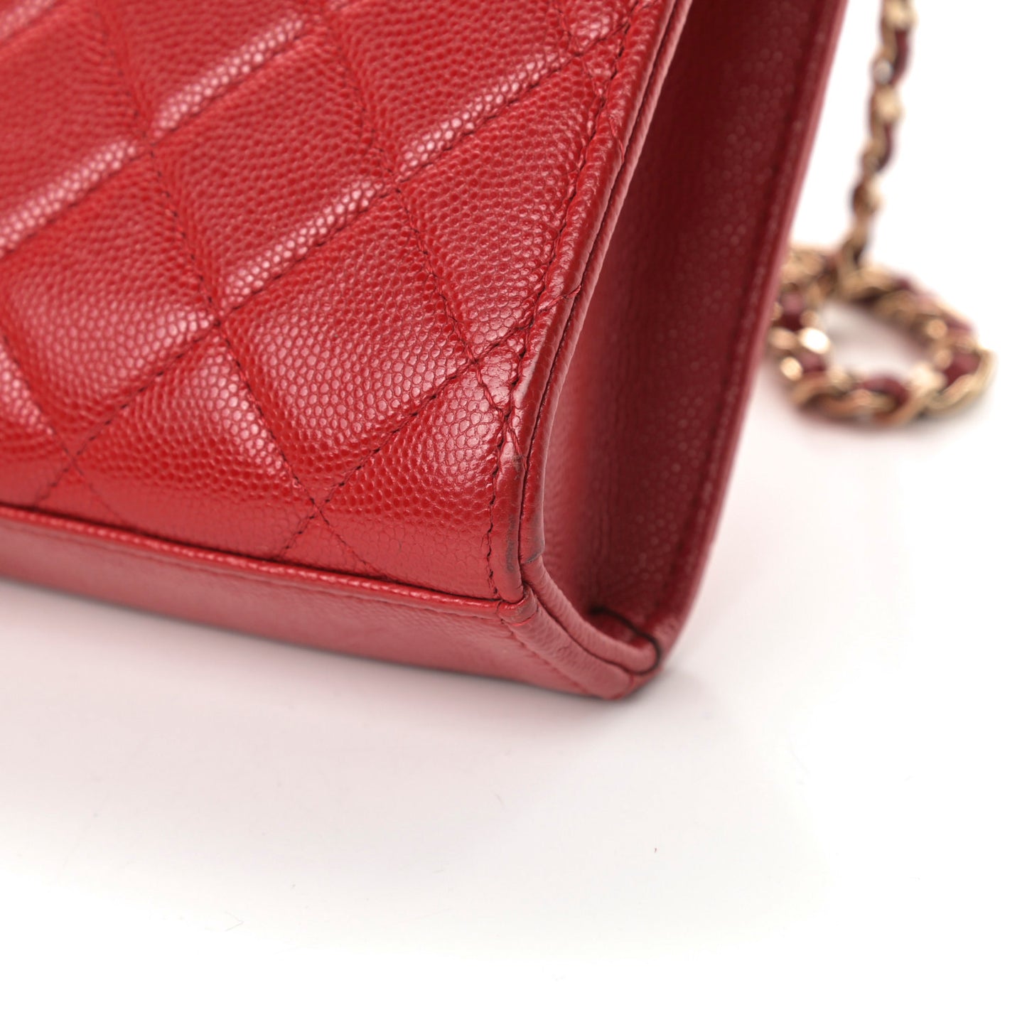Caviar Quilted Classic Phone Holder Red