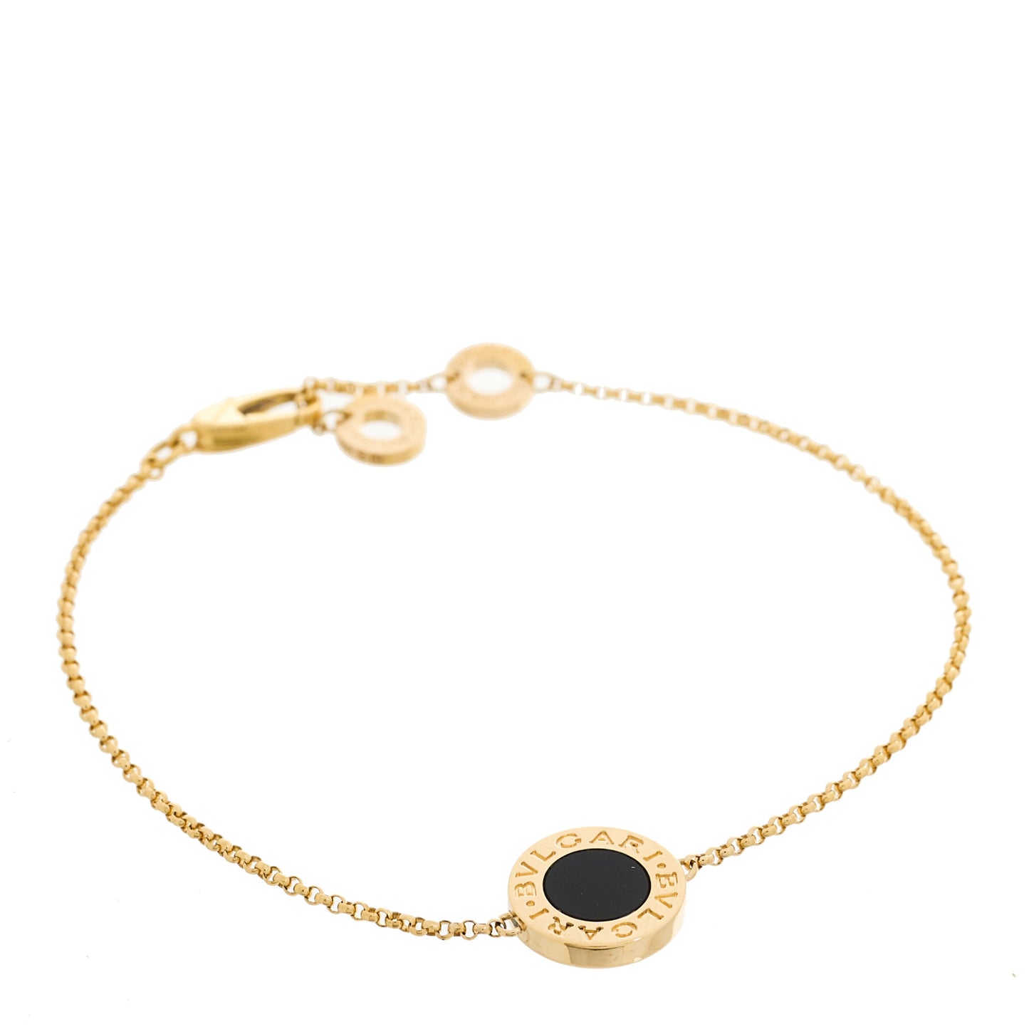 18K Yellow Gold Black Onyx BVLGARI BVLGARI Chain Bracelet