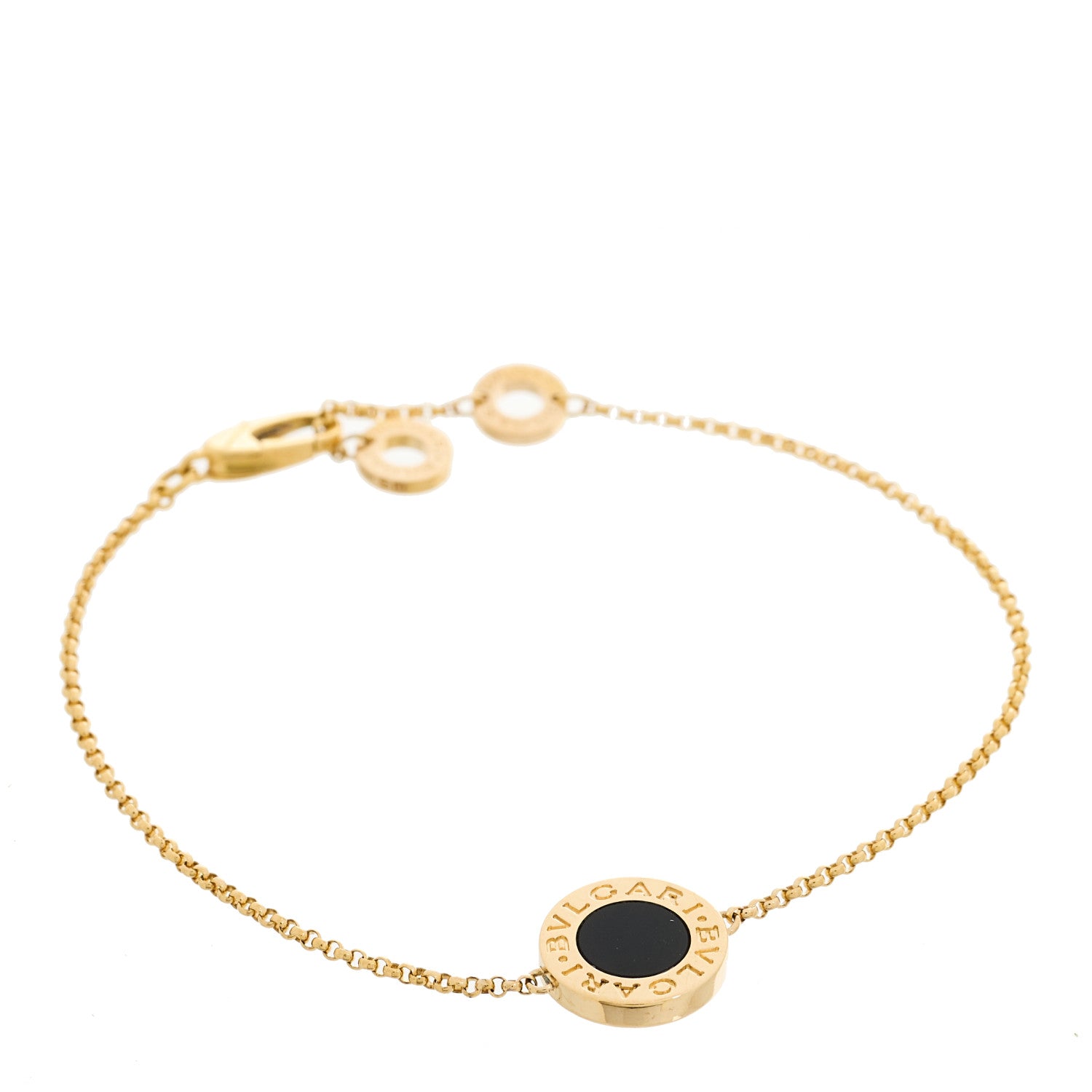 Bulgari 18K Yellow Gold Black Onyx BVLGARI BVLGARI Chain Bracelet 1 of 6