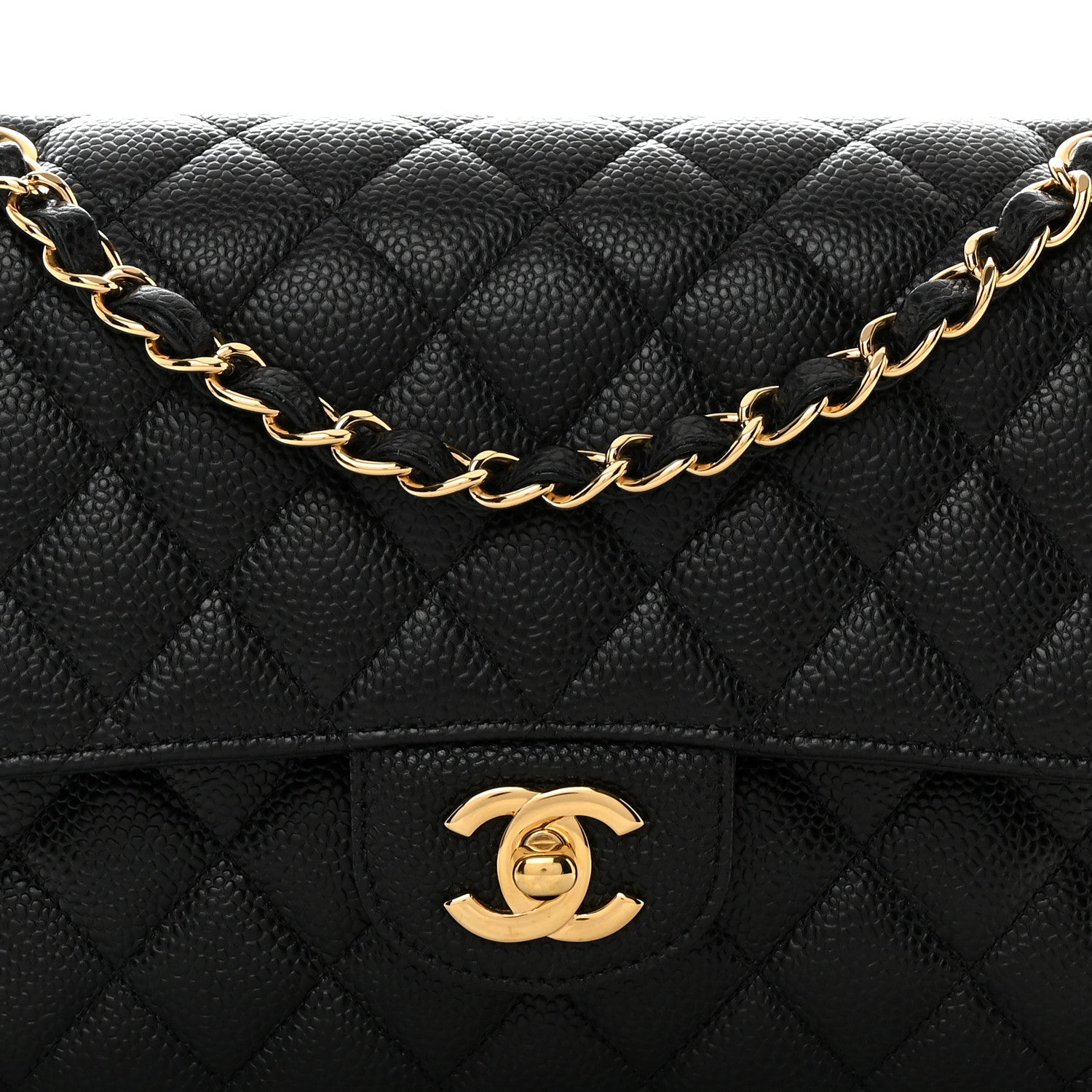Chanel Caviar Quilted Medium Double Flap Black 8 of 10
