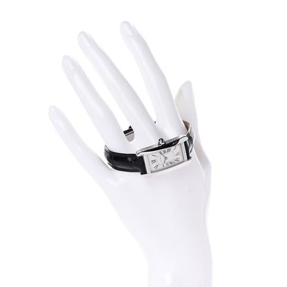 Cartier Stainless Steel Alligator 19mm Tank Americaine Quartz Watch 2 of 8