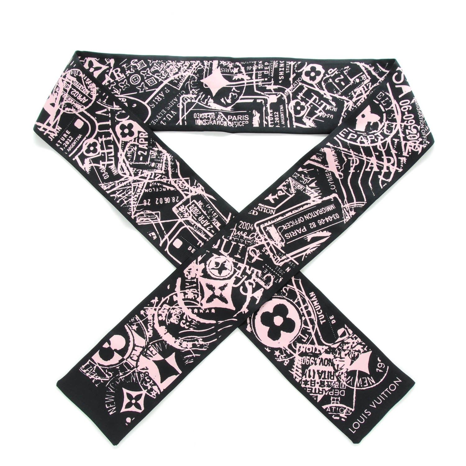 Louis Vuitton Silk Boarding Bandeau Black Pink 1 of 5