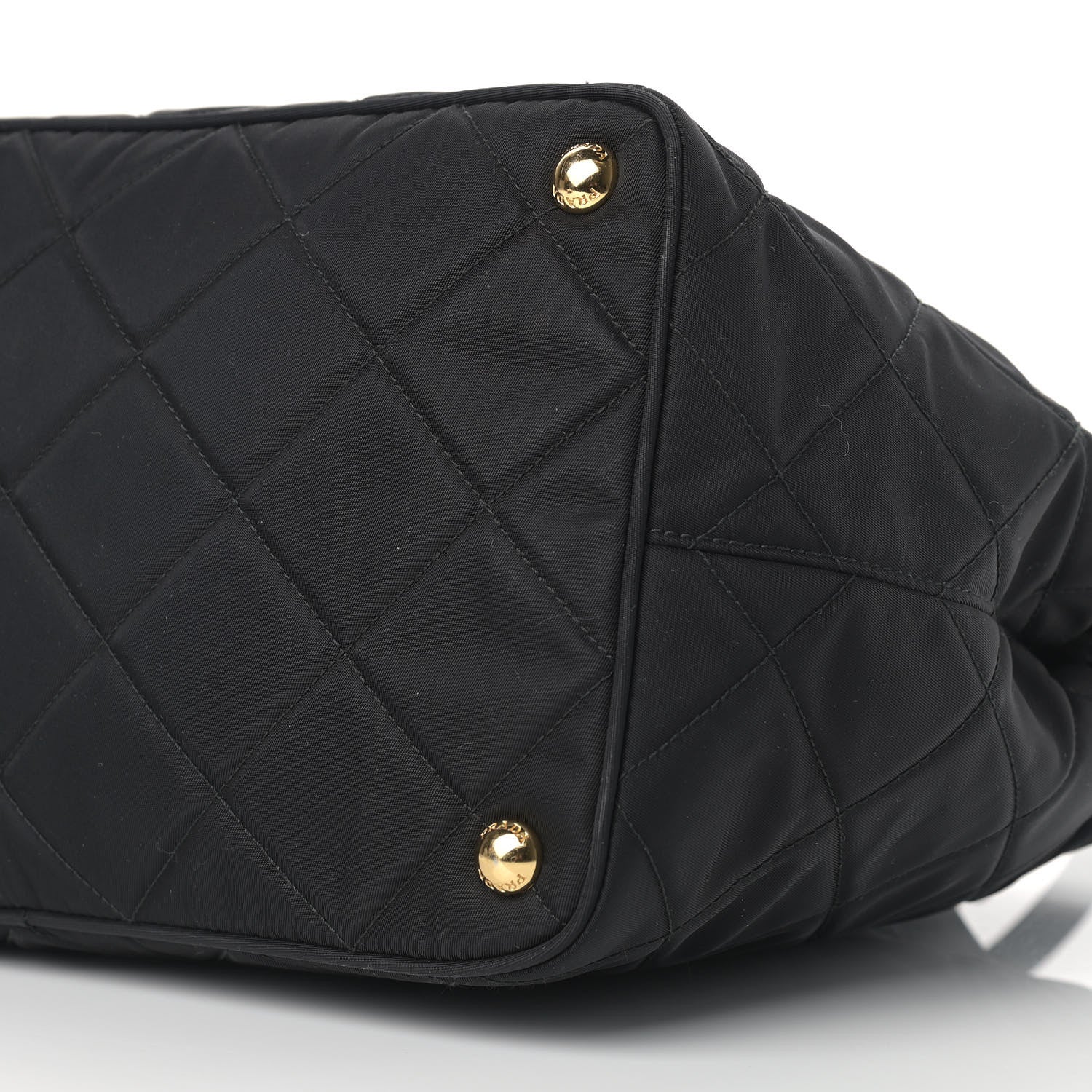 Prada Nylon Tessuto Impuntu Quilted Shoulder Bag Black 10 of 14