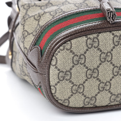Gucci GG Supreme Monogram Web Mini Ophidia Bucket Bag Brown 8 of 10