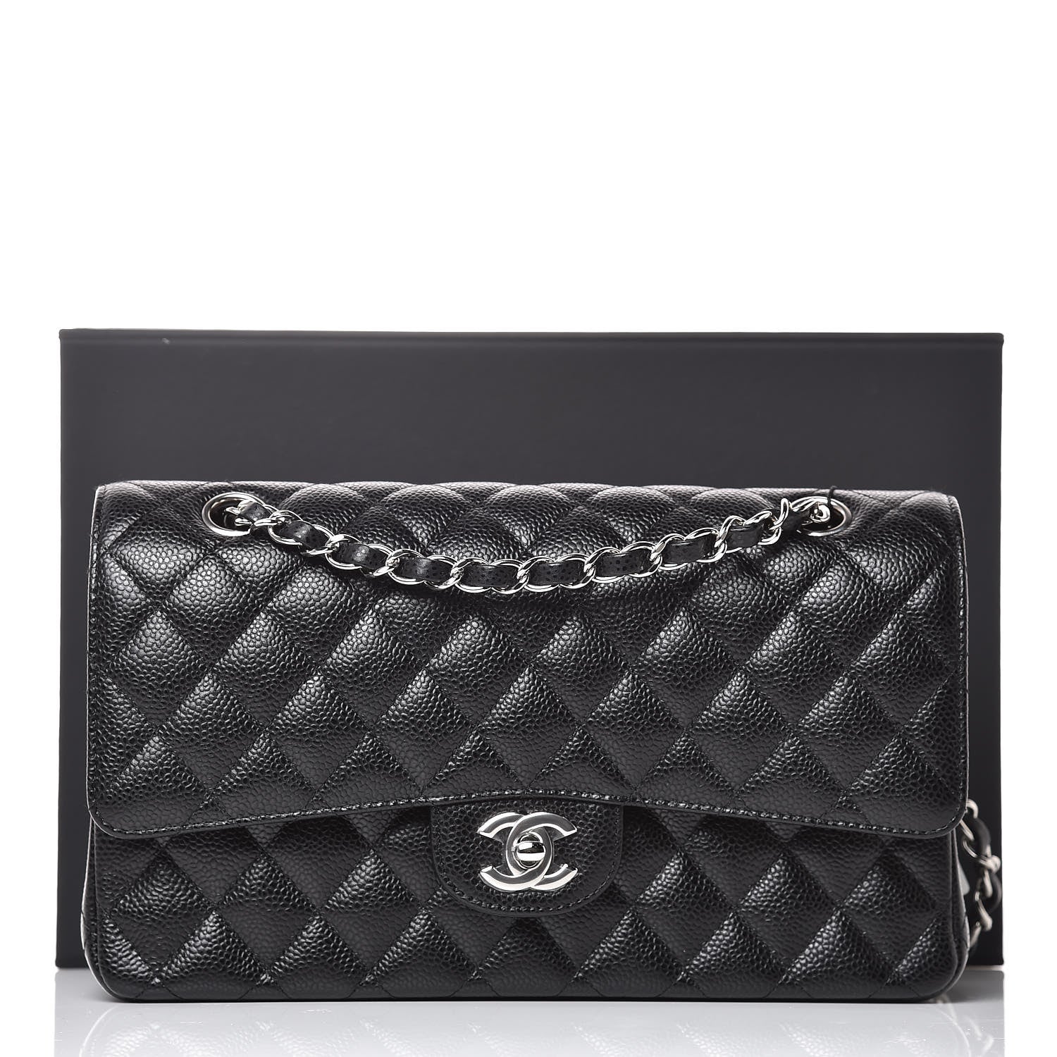 Chanel Caviar Quilted Medium Double Flap Black 8 of 8