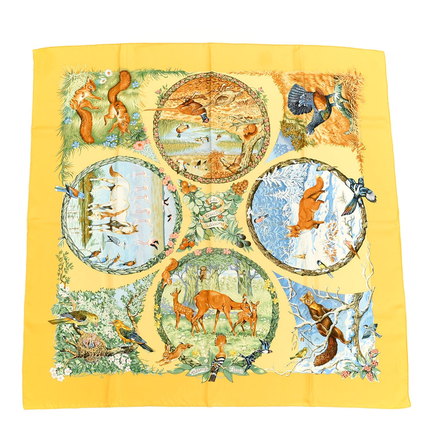 Hermes Silk Les Quatre Saisons Scarf 90 1 of 4