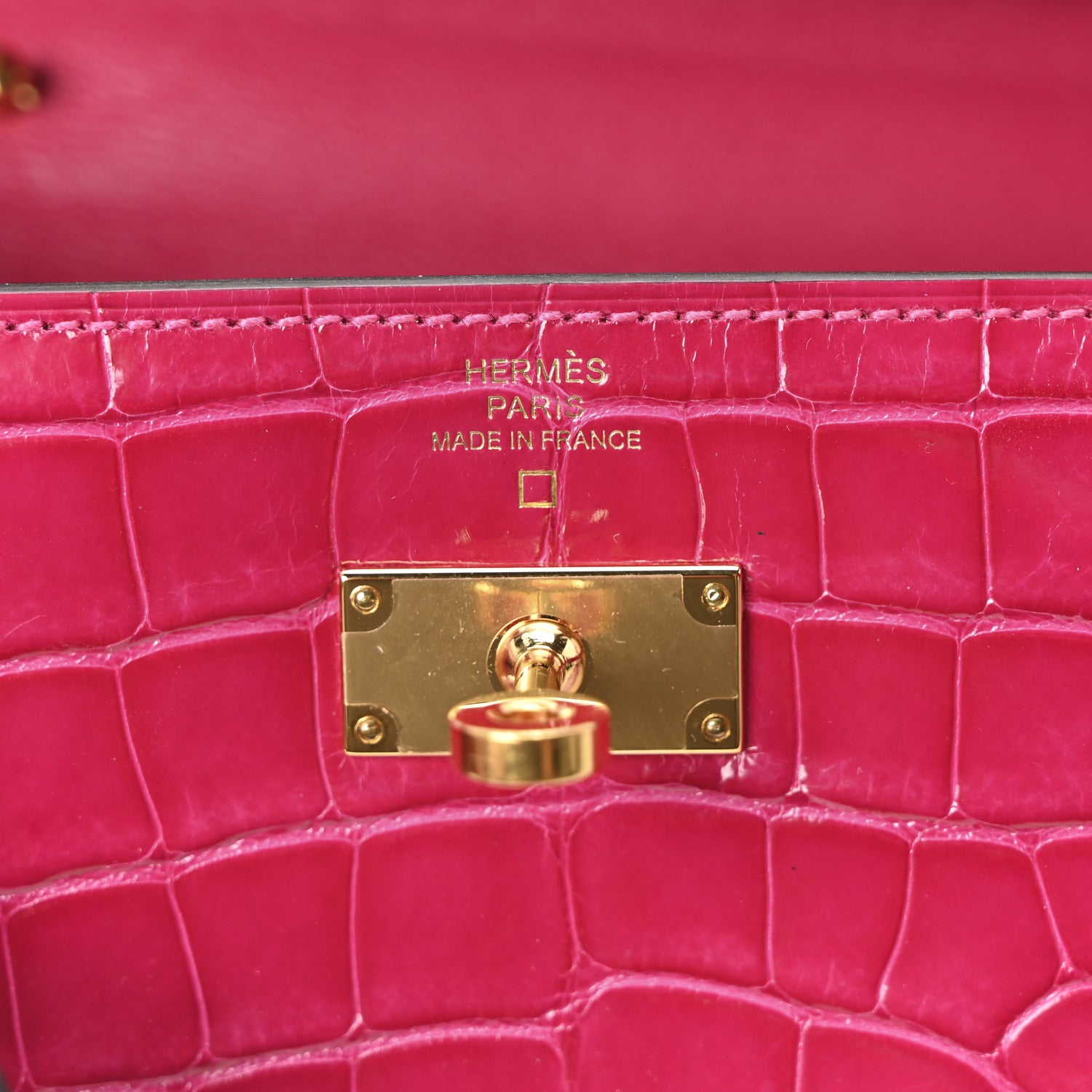 Hermes Shiny Alligator Kelly Wallet To Go Rose Scheherazade 6 of 10