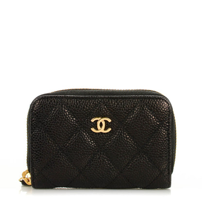 Chanel Caviar Quilted Zip Coin Purse Black 1 of 7