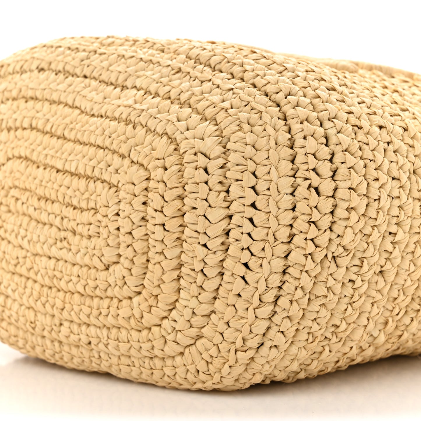 Yarn Raffia Effect Crochet Small Bucket Bag Naturale