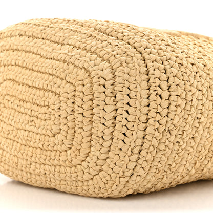 Prada Yarn Raffia Effect Crochet Small Bucket Bag Naturale 8 of 10