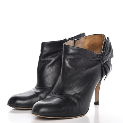 Valentino Garavani Calfskin Bow Ankle Boots 36 Black 3 of 9