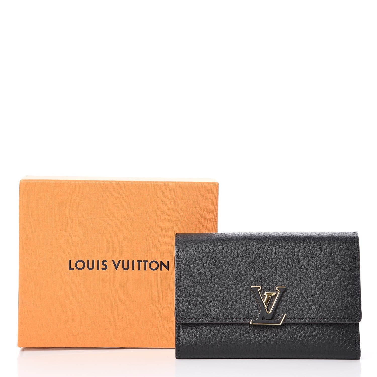 Louis Vuitton Taurillon Capucines Compact Wallet Black 8 of 8
