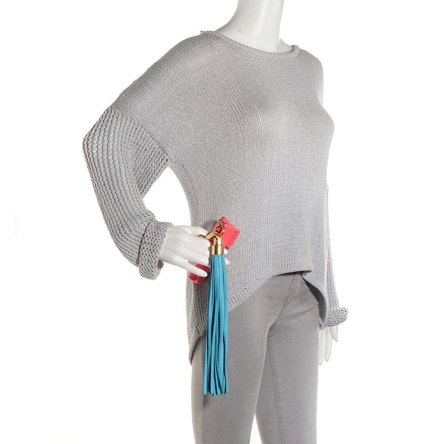 Rainbow Bag Charm Tassel Blue