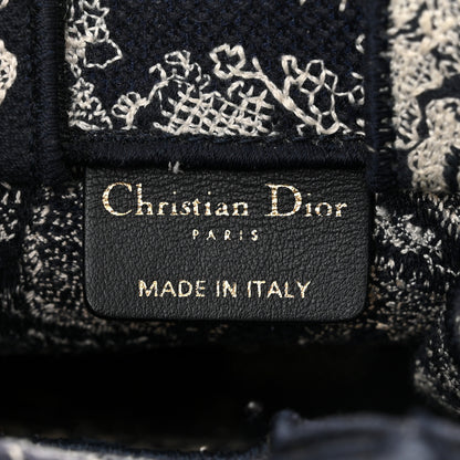 Christian Dior Canvas Toile de Jouy Reverse Embroidered Mini Book Tote Phone Bag Blue 6 of 11