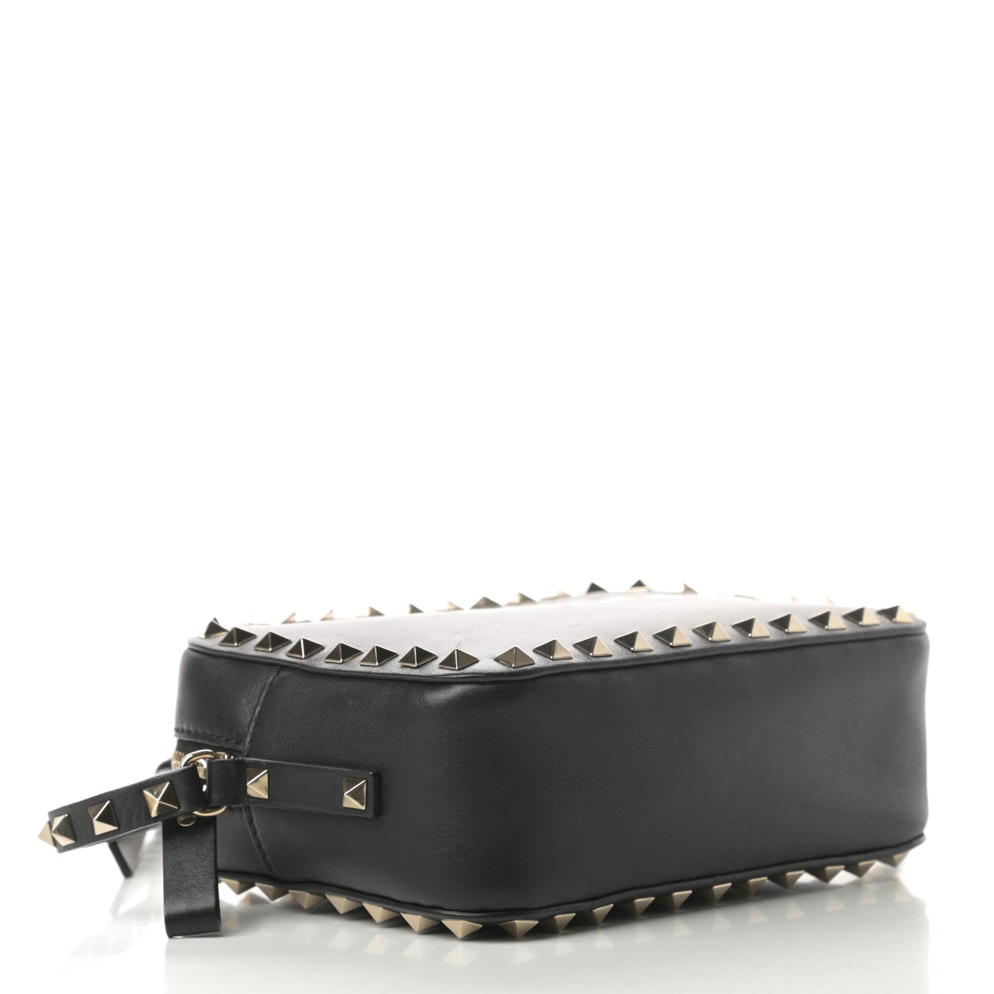 Calfskin Rockstud Camera Crossbody Bag Black