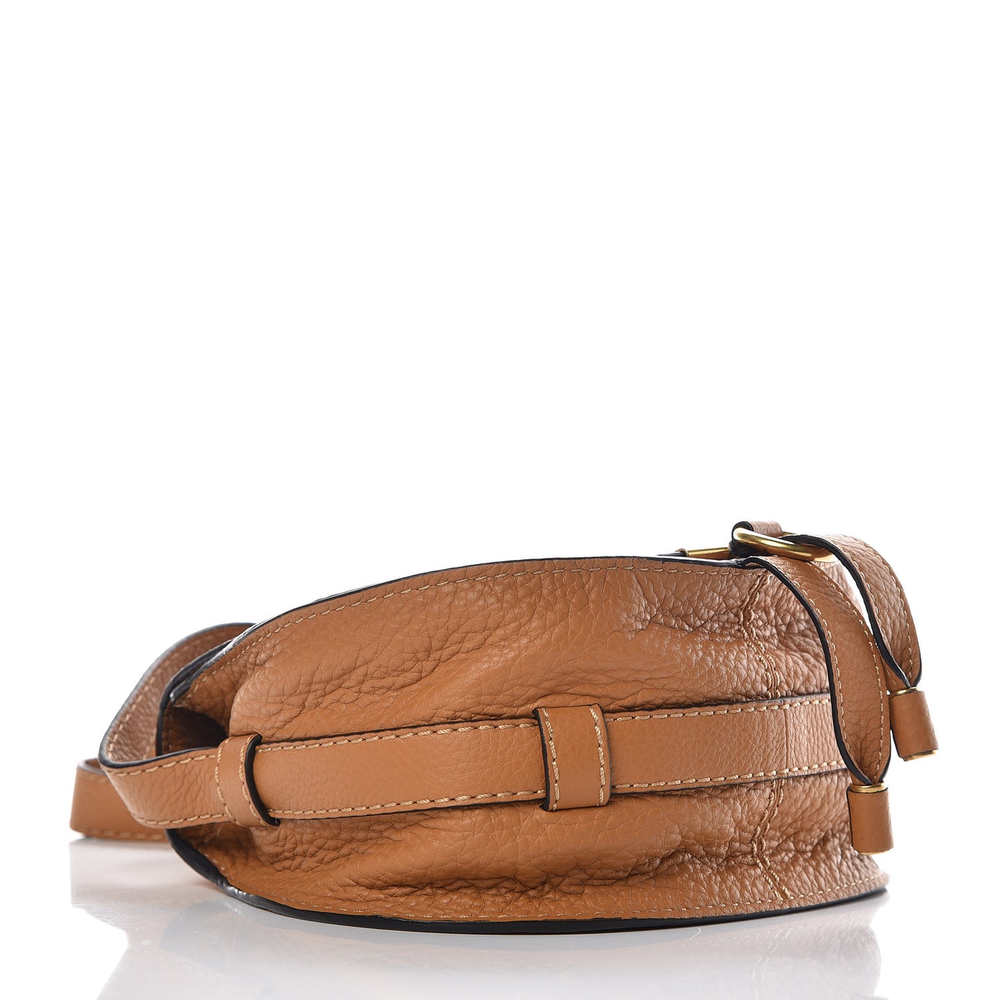 Calfskin Mini Marcie Round Crossbody Bag Autumnal Brown