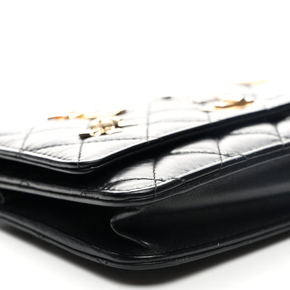 Chanel Aged Calfskin Quilted Lucky Charms 2.55 Reissue Wallet On Chain WOC Black 10 of 12