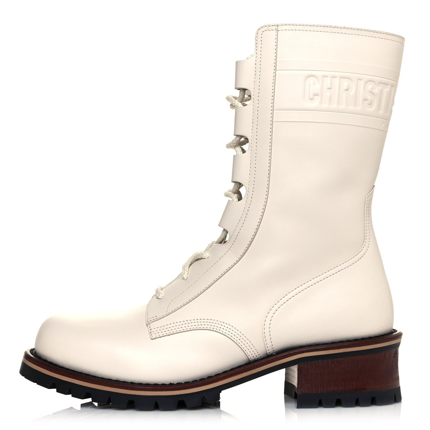 Christian Dior Calfskin Dior Quest 35mm Hiking Boots 40 Off White 1 of 8